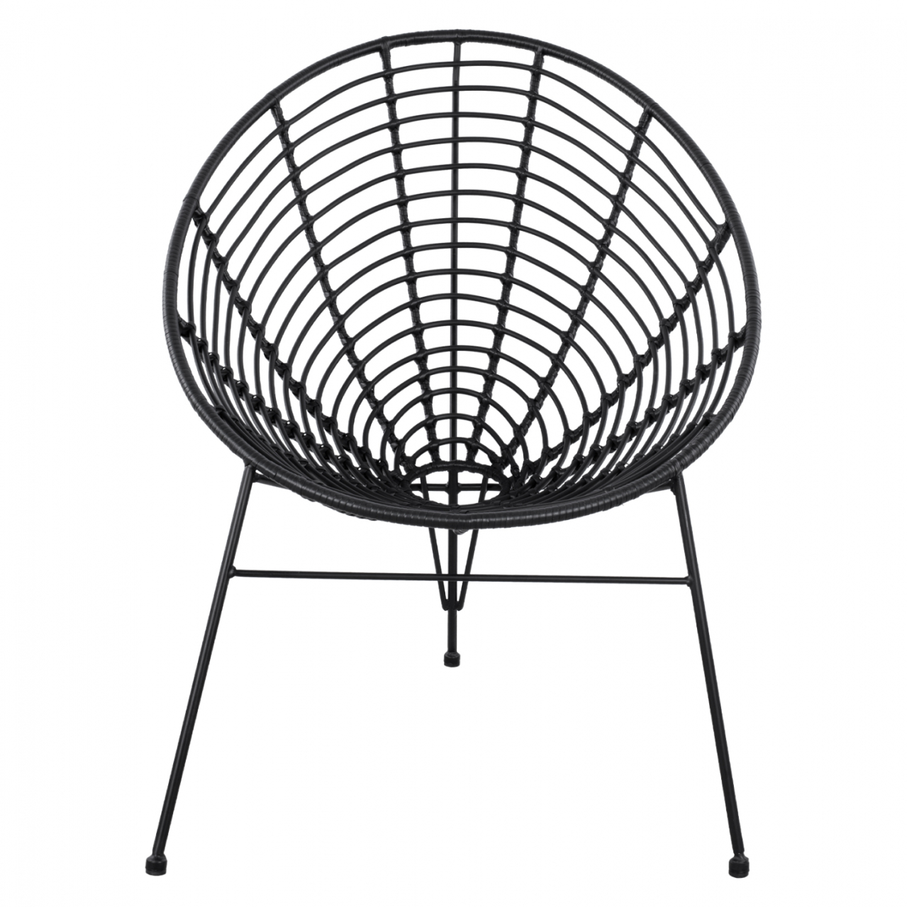 HM5458.02 Armchair Allegra, nest type metallic, wicker in black color 73x83x86 cm [3]