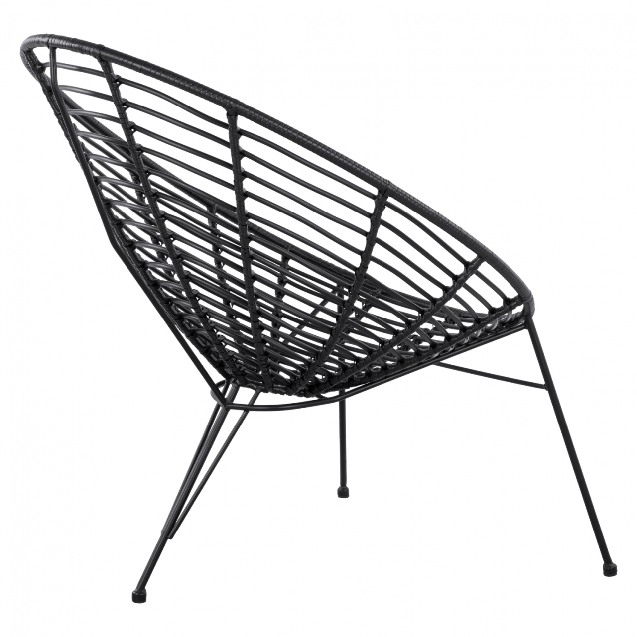HM5458.02 Armchair Allegra, nest type metallic, wicker in black color 73x83x86 cm [5]