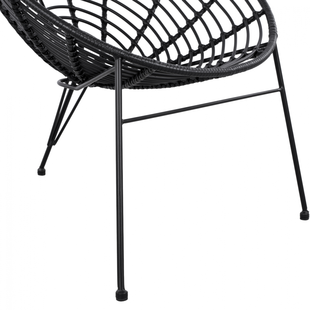 HM5458.02 Armchair Allegra, nest type metallic, wicker in black color 73x83x86 cm [10]