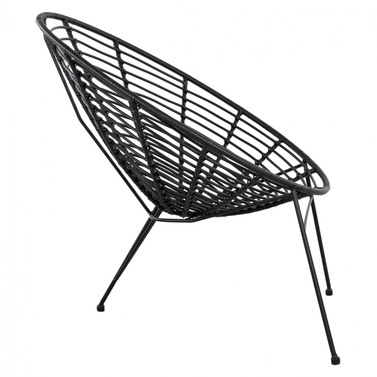 HM5458.02 Armchair Allegra, nest type metallic, wicker in black color 73x83x86 cm [4]