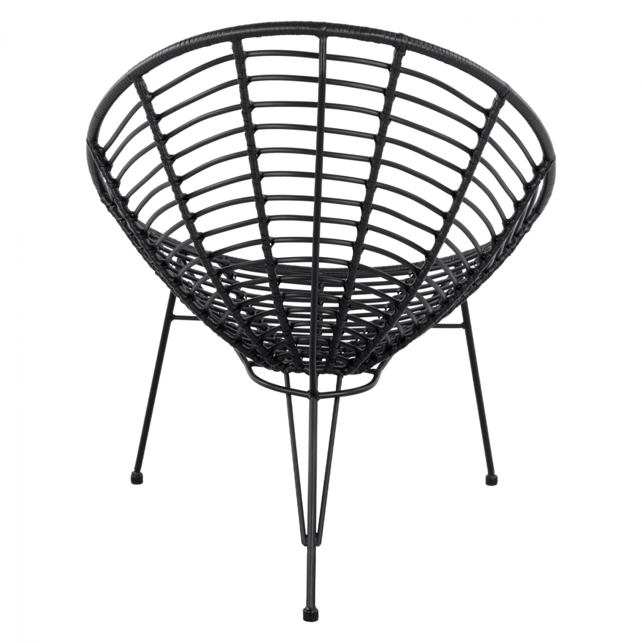 HM5458.02 Armchair Allegra, nest type metallic, wicker in black color 73x83x86 cm [6]