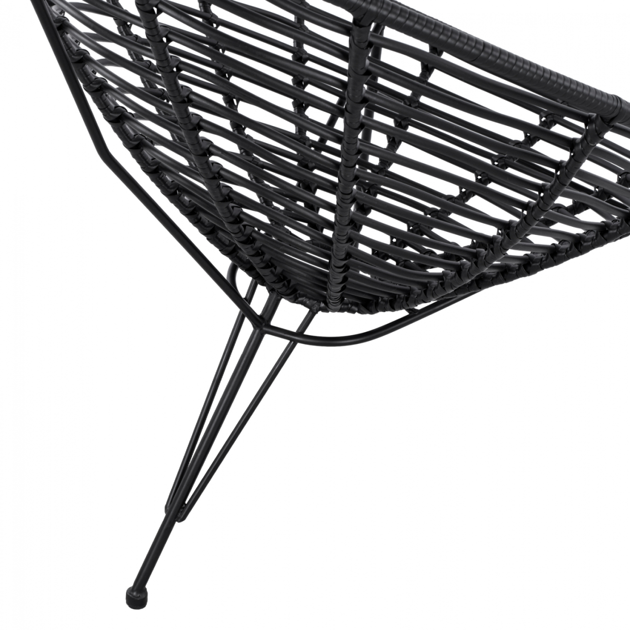 HM5458.02 Armchair Allegra, nest type metallic, wicker in black color 73x83x86 cm [7]