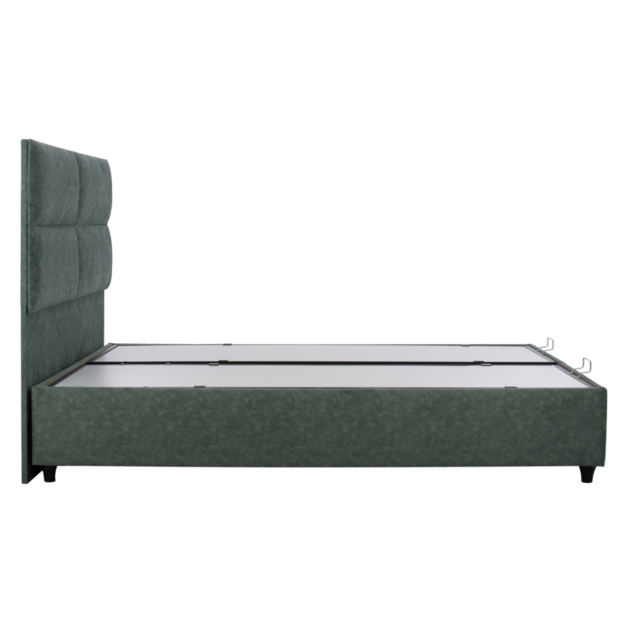HM622.07 bed, nubuck-type green fabric, storage, 160x200 [4]