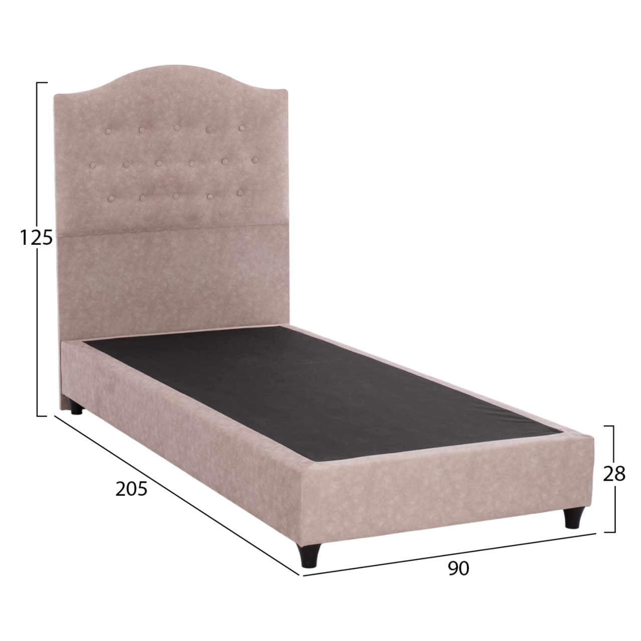 HM651.22 bed MALENA, beige velvet, 90x200 [3]