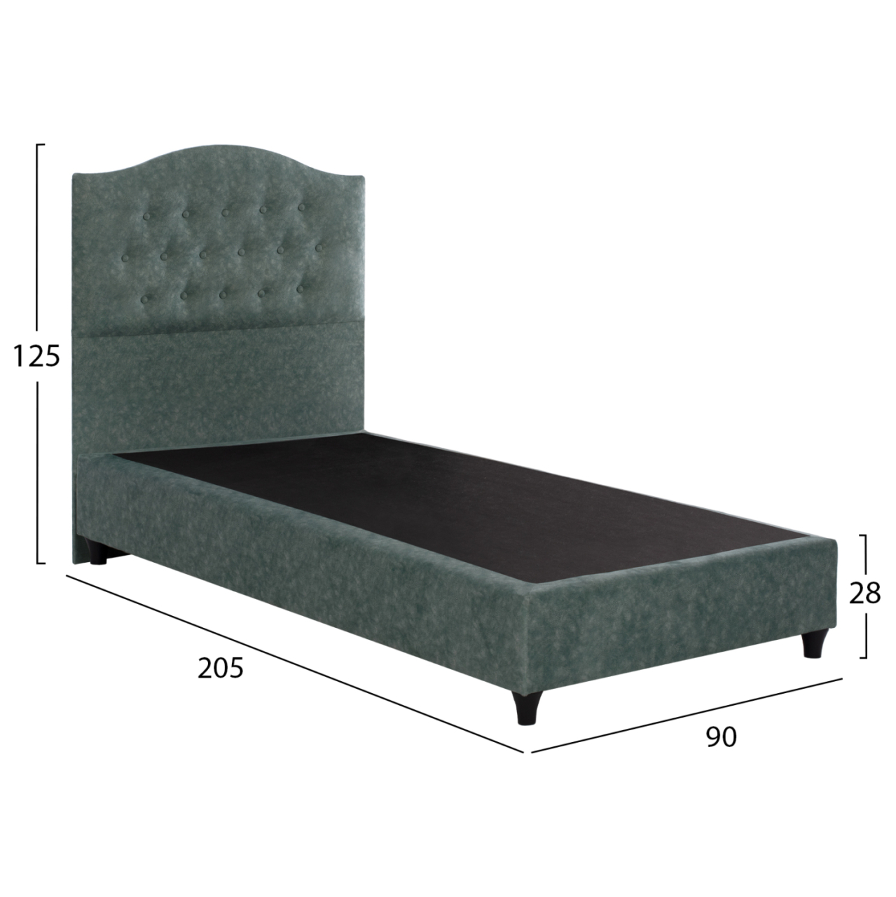 HM651.27 bed MALENA, Nubuck-type GREEN fabric, 90x200 [3]