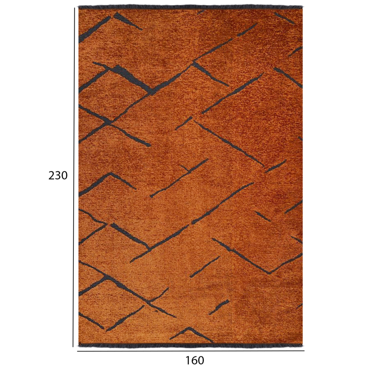 HM7674.04 160Χ230cm, bronze-black carpet with self-fringes [2]