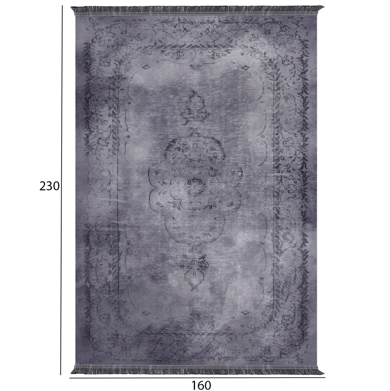 HM7675.01-GRAY, vintage carpet, JOSIANE, 160X230cm, fringes [2]