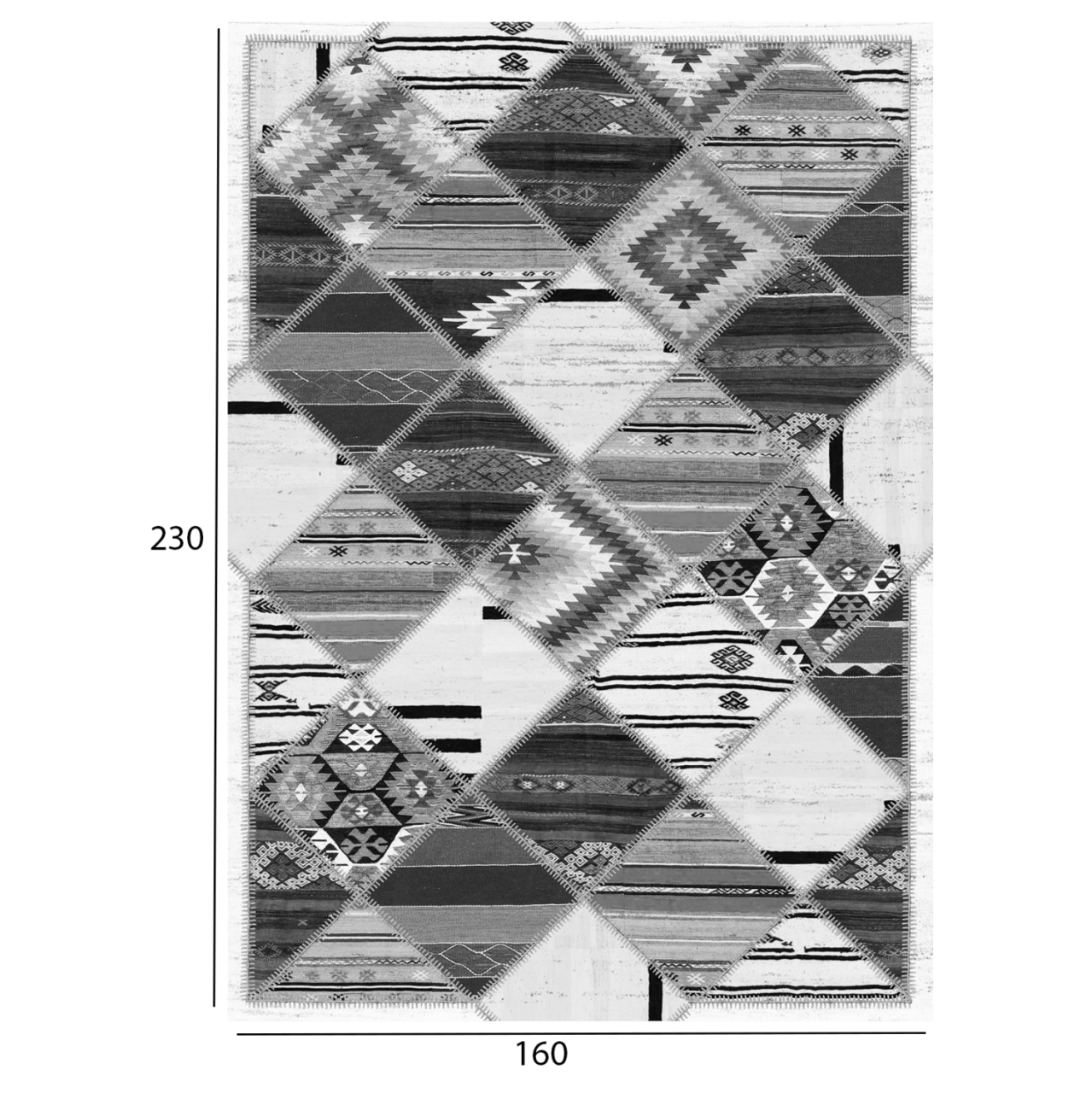 HM7675.21 160X230cm, ethnic carpet, grey, fringes [2]