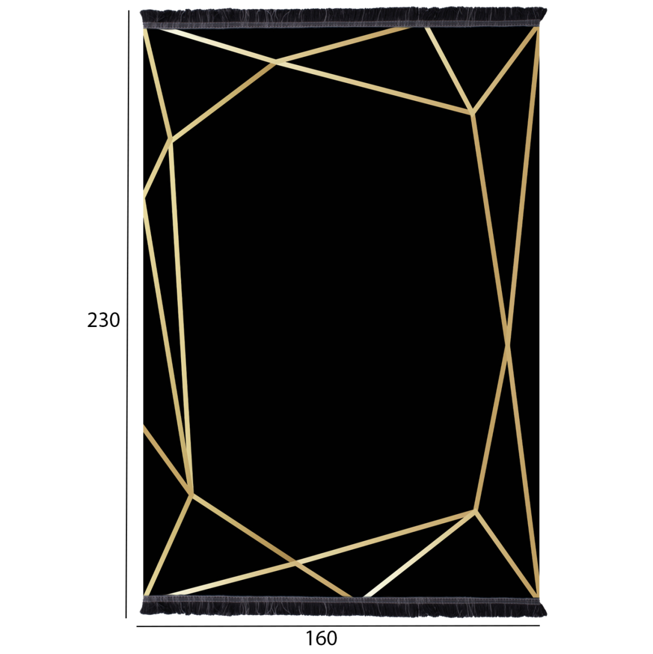 HM7675.30-160X230cm, JOSIANE black-gold carpet, fringes [2]