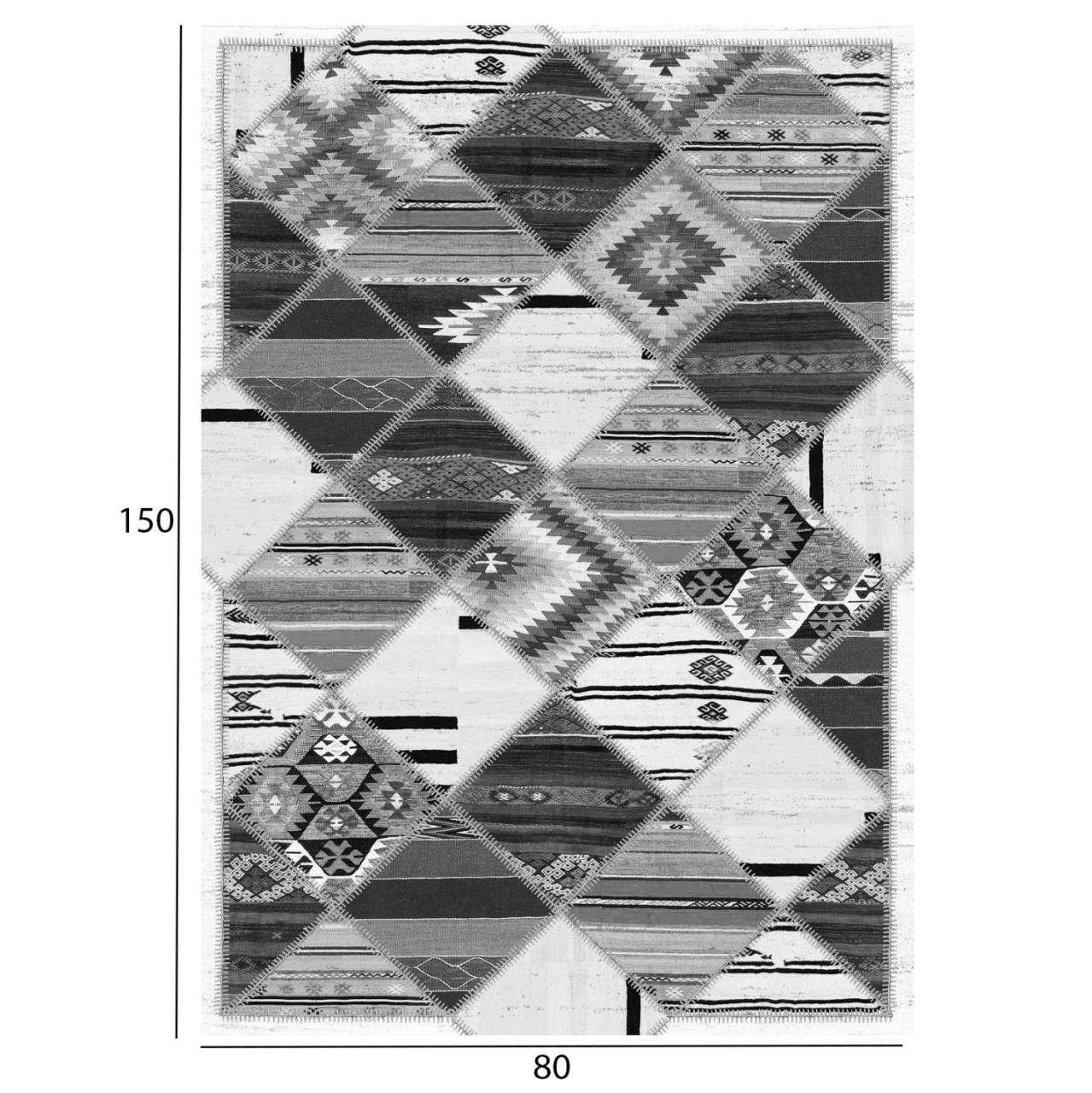 HM7676.21 80x150cm, vintage ethnic carpet, grey [2]