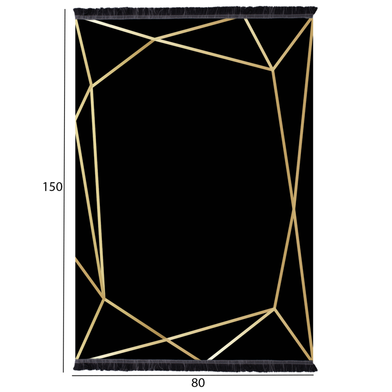 HM7676.30 80X150cm, JOSIANE carpet, black-gold, fringes [2]