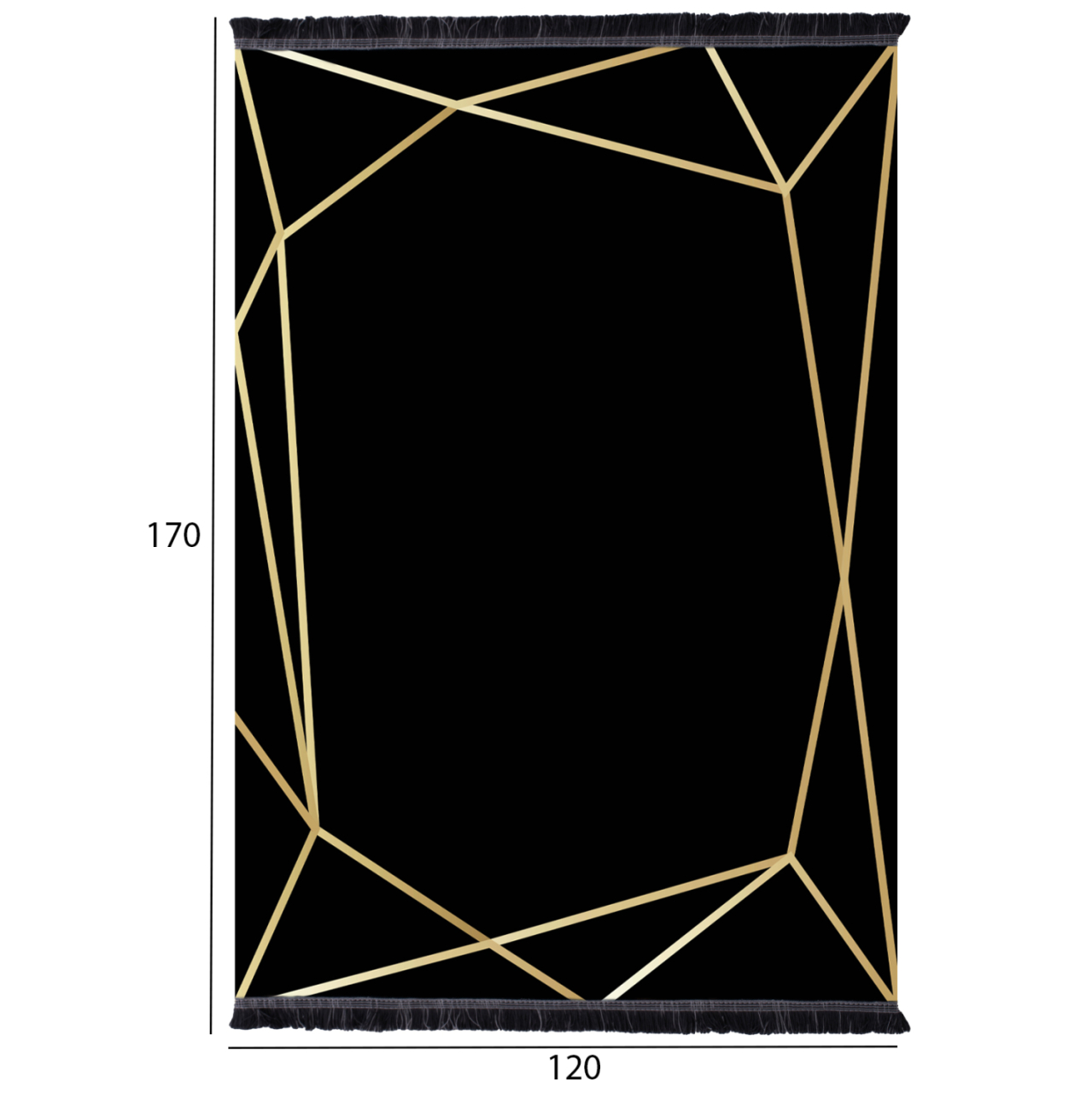 HM7677.30 120X170cm, black-gold with fringes, JOSIANE [2]