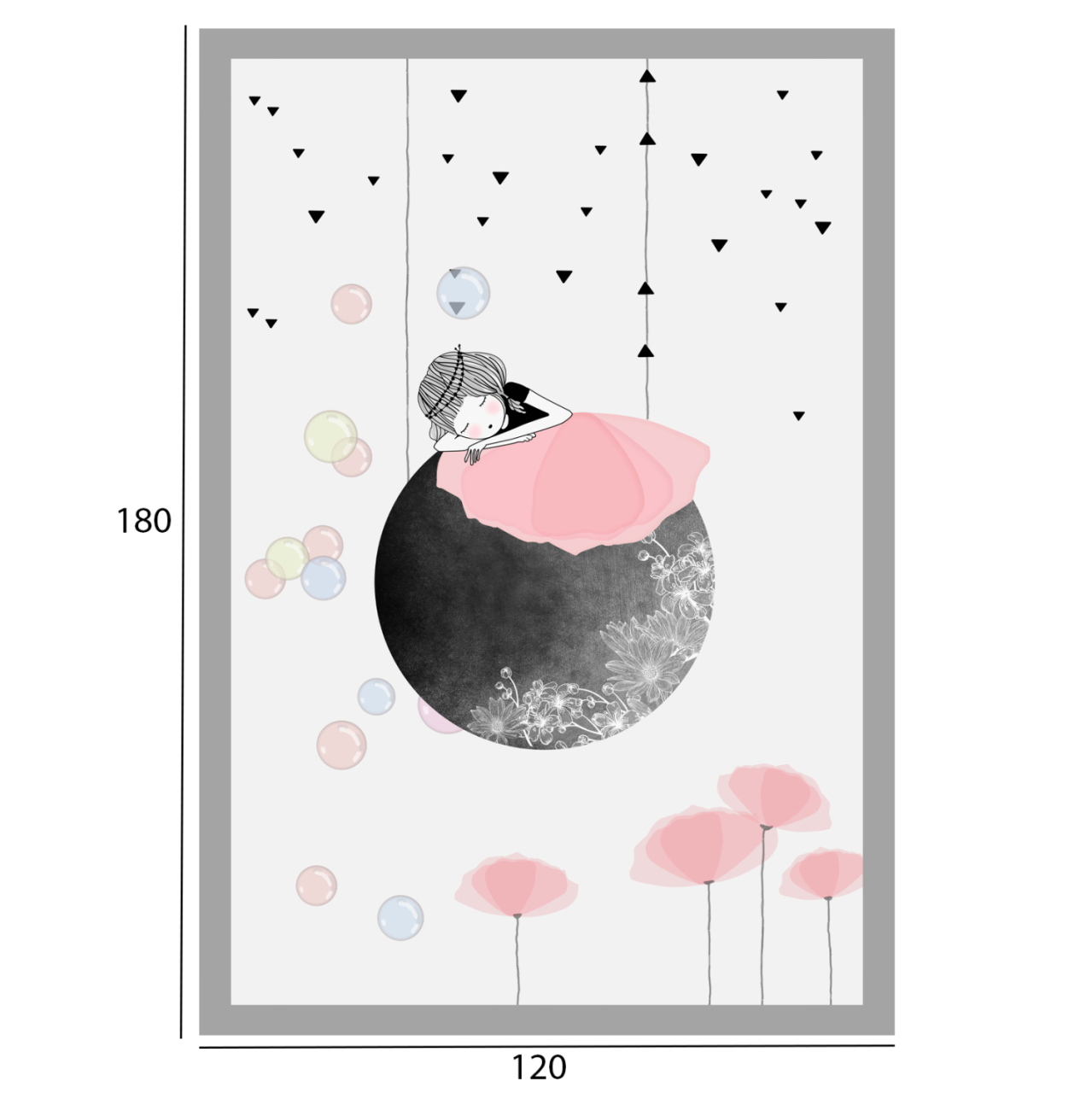 HM7679.01 120Χ180cm, children's rug, white-grey-pink, fringes [2]