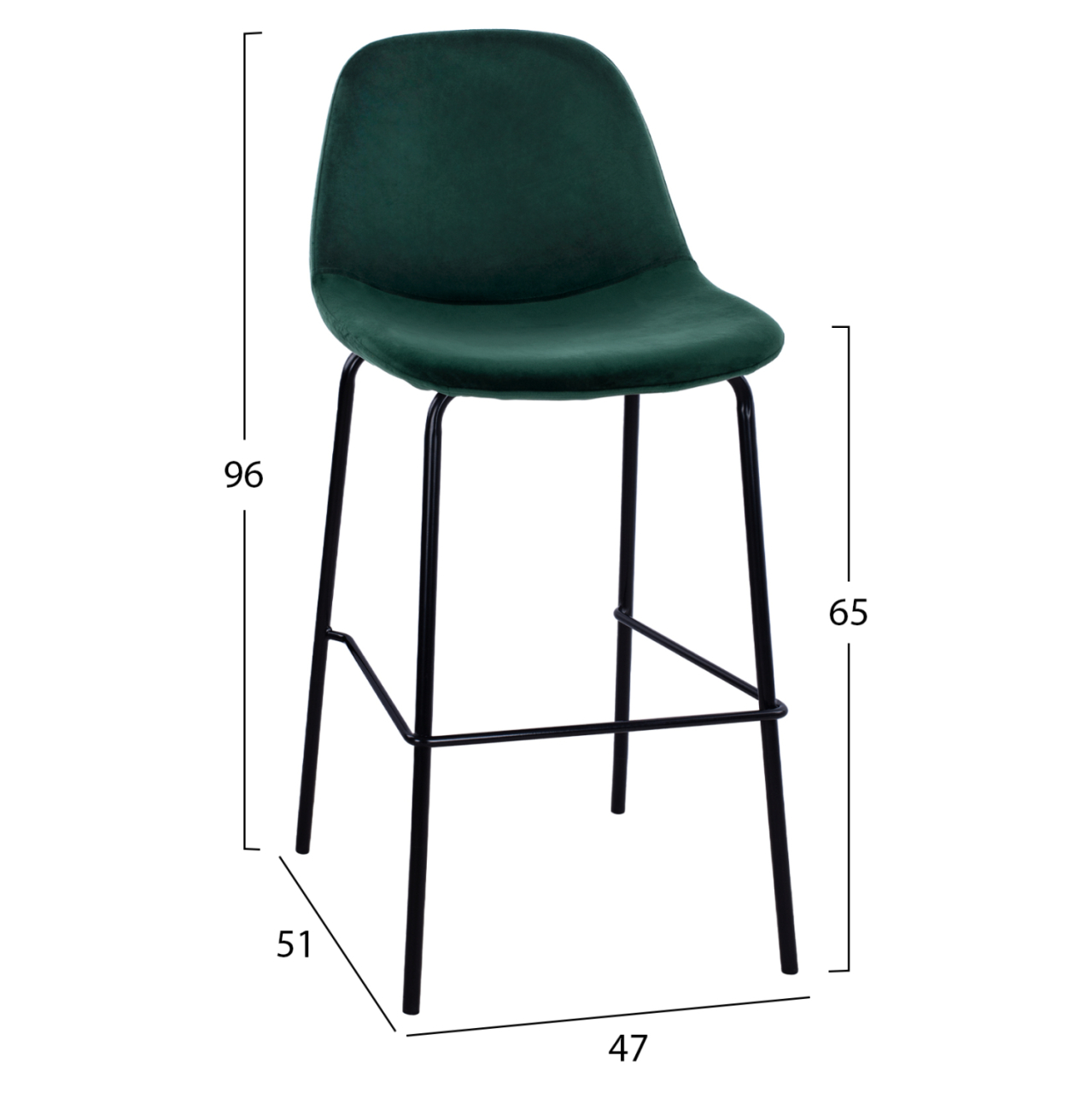 HM9298.13 bar stool VINCENT, cypress green, metal legs, 47x51x96 [2]