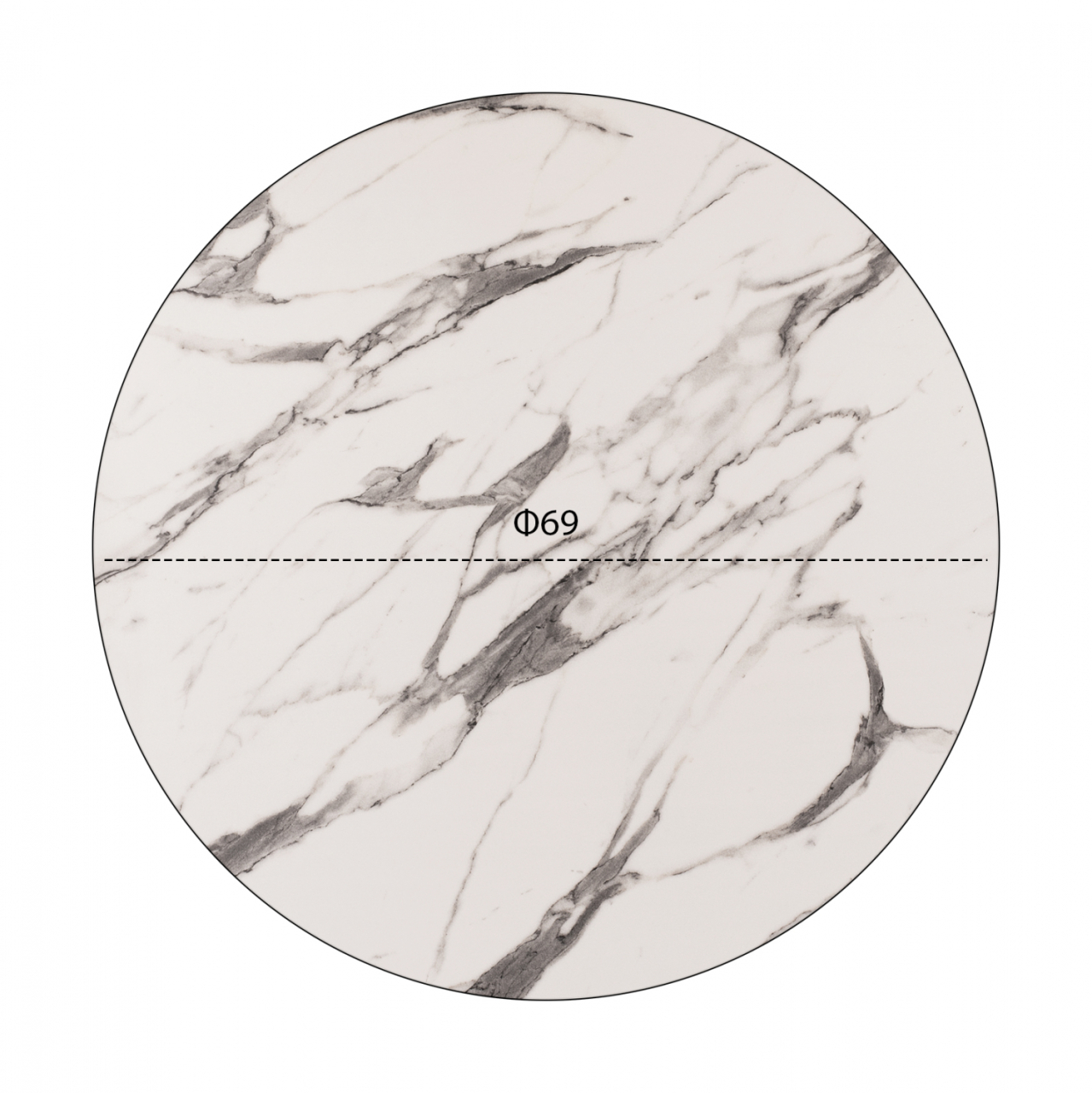 ΕΠΙΦΑΝΕΙΑ ΤΡΑΠΕΖΙΟΥ HPL HM5842.11 MARBLE WHITE-GREY Φ69 εκ. ΠΑΧΟΥΣ 12mm. [2]