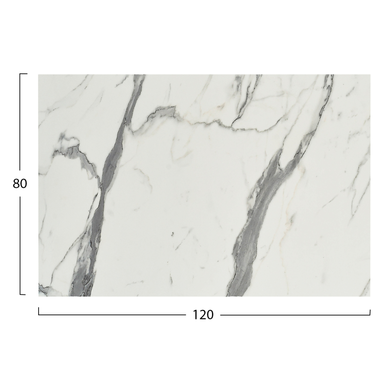 HPL TABLETOP HM5840.31 RECTANGULAR IN WHITE MARBLE 120x80cm. [2]