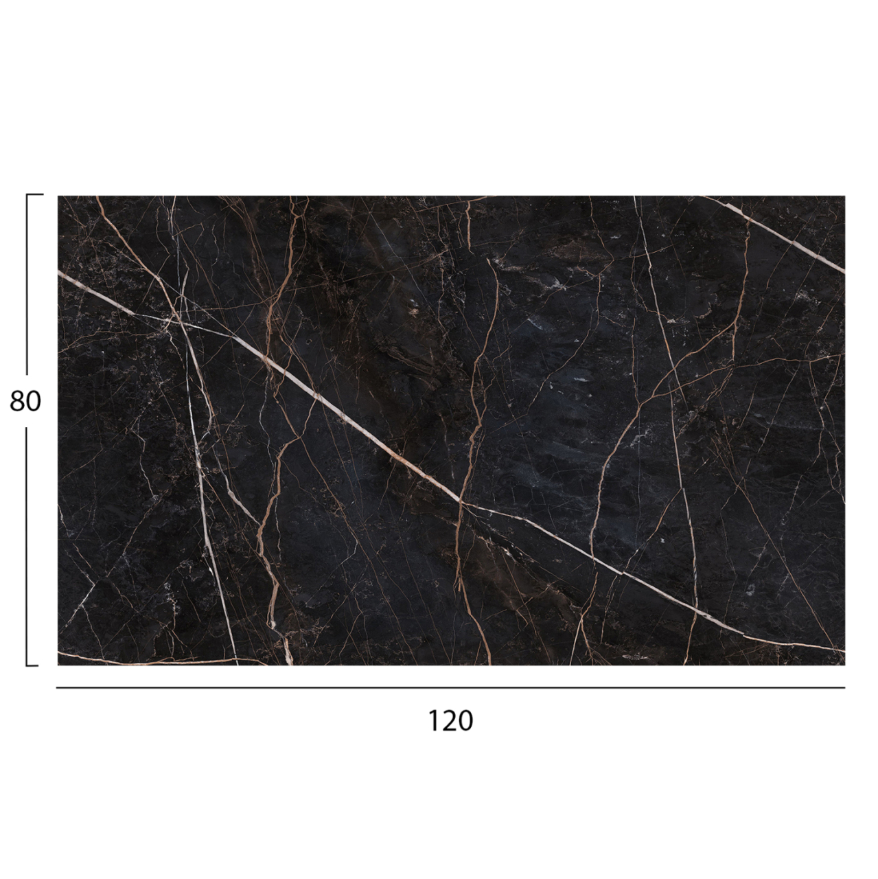 HPL TABLETOP HM5840.34 RECTANGULAR IN BLACK MARBLE 120x80cm. [2]