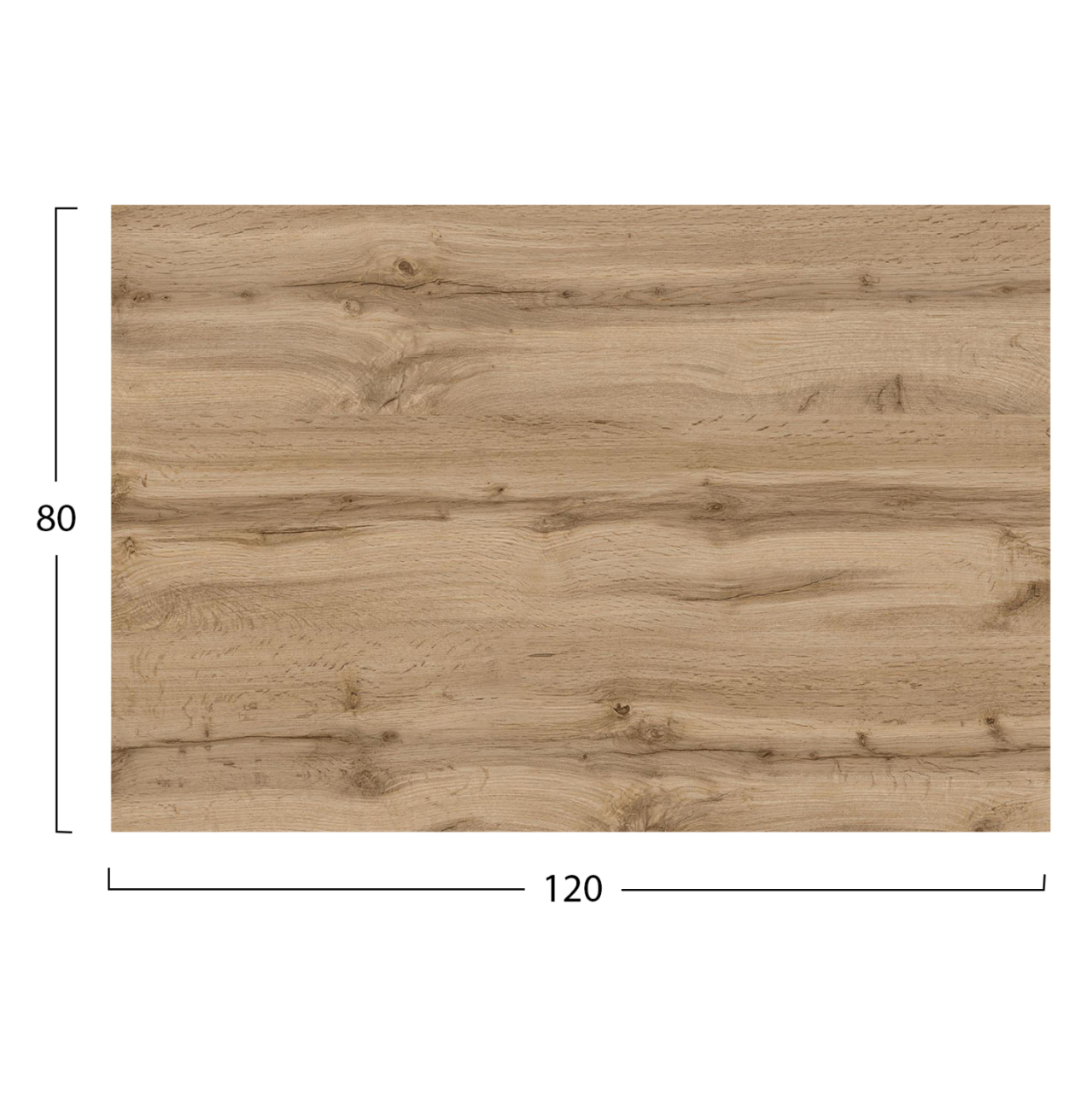 HPL TABLETOP HM5840.36 RECTANGULAR IN SONAMA OAK 120x80cm. [2]