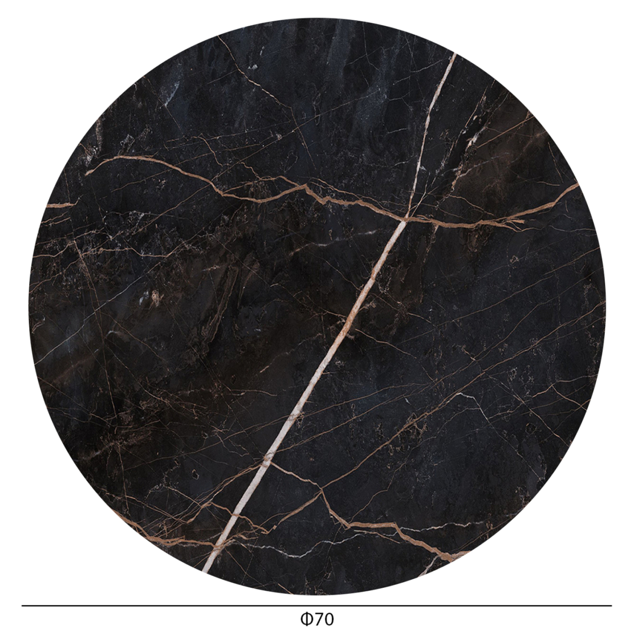 HPL TABLETOP HM5842.34 ROUND IN BLACK MARBLE Φ70cm. [2]