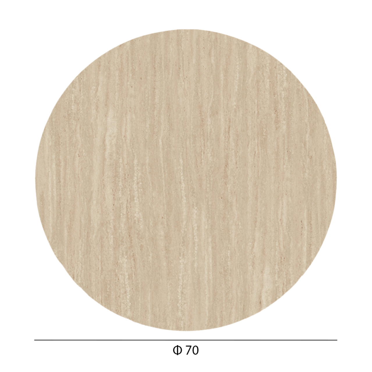 HPL TABLETOP HM5842.35 ROUND IN TRAVERTINE STONE Φ70cm. [2]