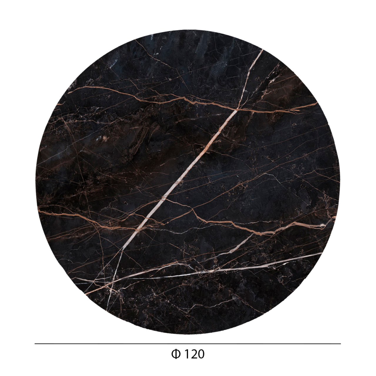 HPL TABLETOP HM6351.34 ROUND IN BLACK MARBLE Φ120cm. [2]