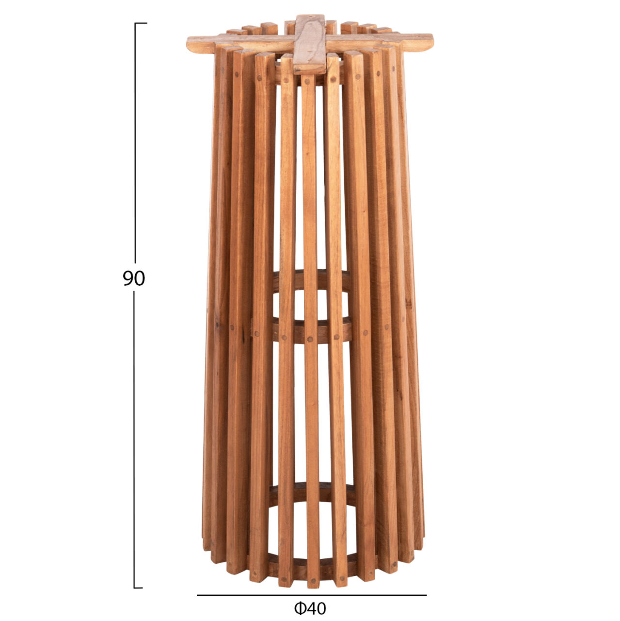 INDOOR BAR STAND BASE/LEGS MED.HEIGHT ROUND FRANTZ FB99857.11 MINDI WOOD IN NATURAL Φ40x90Hcm. [2]