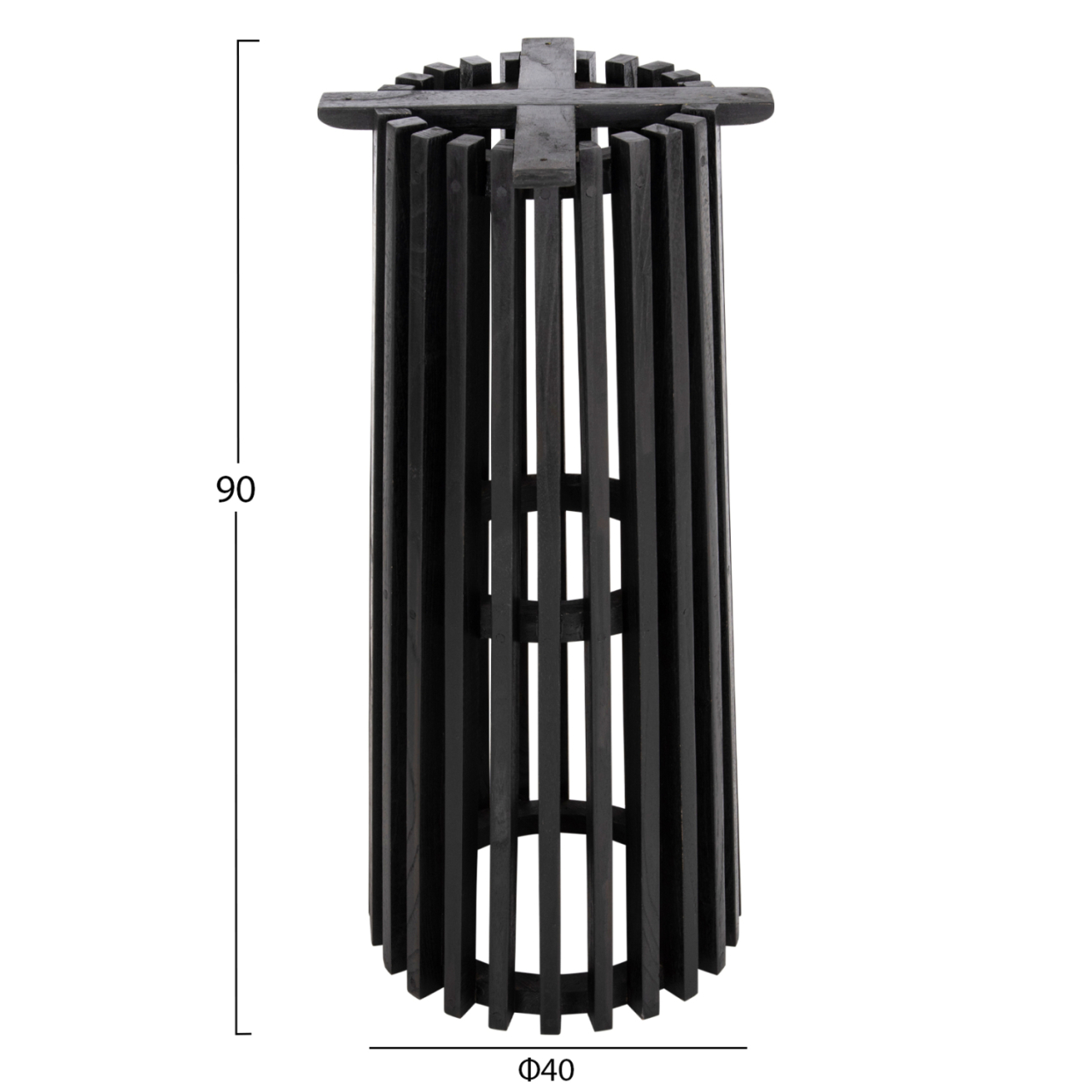 INDOOR BAR STAND BASE/LEGS MED.HEIGHT ROUND FRANTZ HM9857.12 MINDI WOOD IN BLACK Φ40x90Hcm. [2]