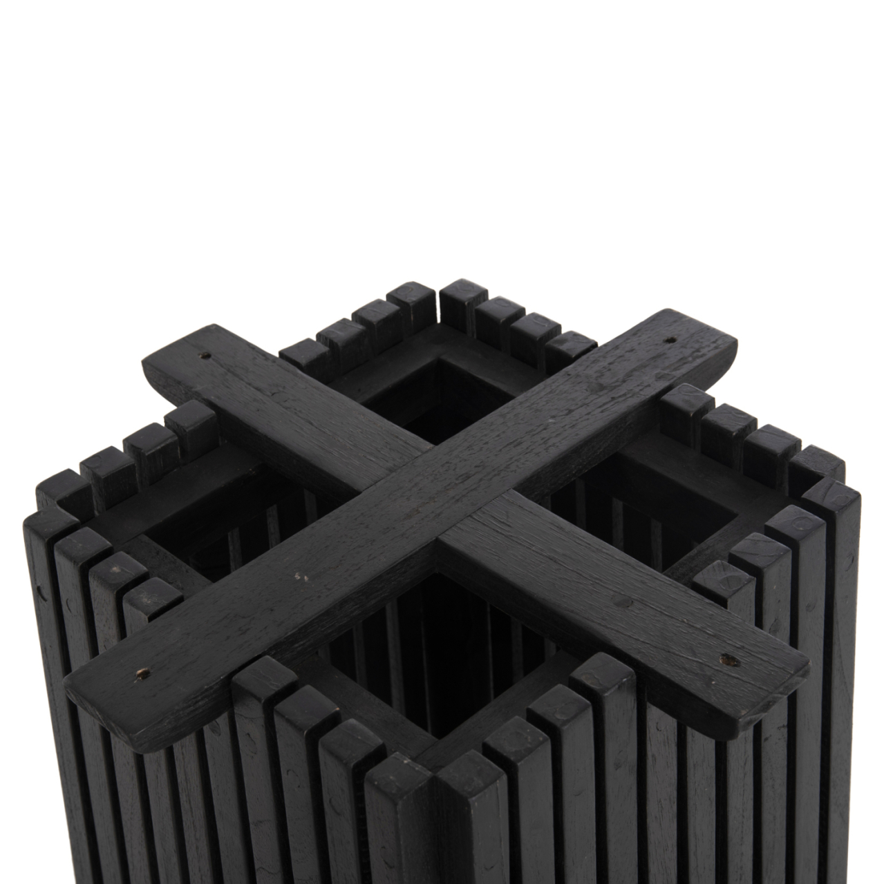 INDOOR BAR TABLE LEGS-BASE MED.HEIGHT SQUARE FRANTZ HM9858.12 MINDI WOOD IN BLACK 40x40x90Hcm. [4]