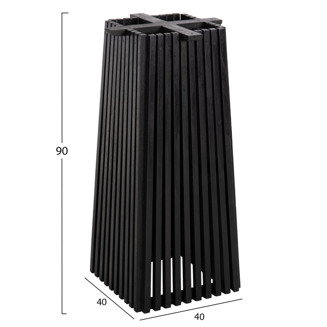 INDOOR BAR TABLE LEGS-BASE MED.HEIGHT SQUARE FRANTZ HM9858.12 MINDI WOOD IN BLACK 40x40x90Hcm. [2]