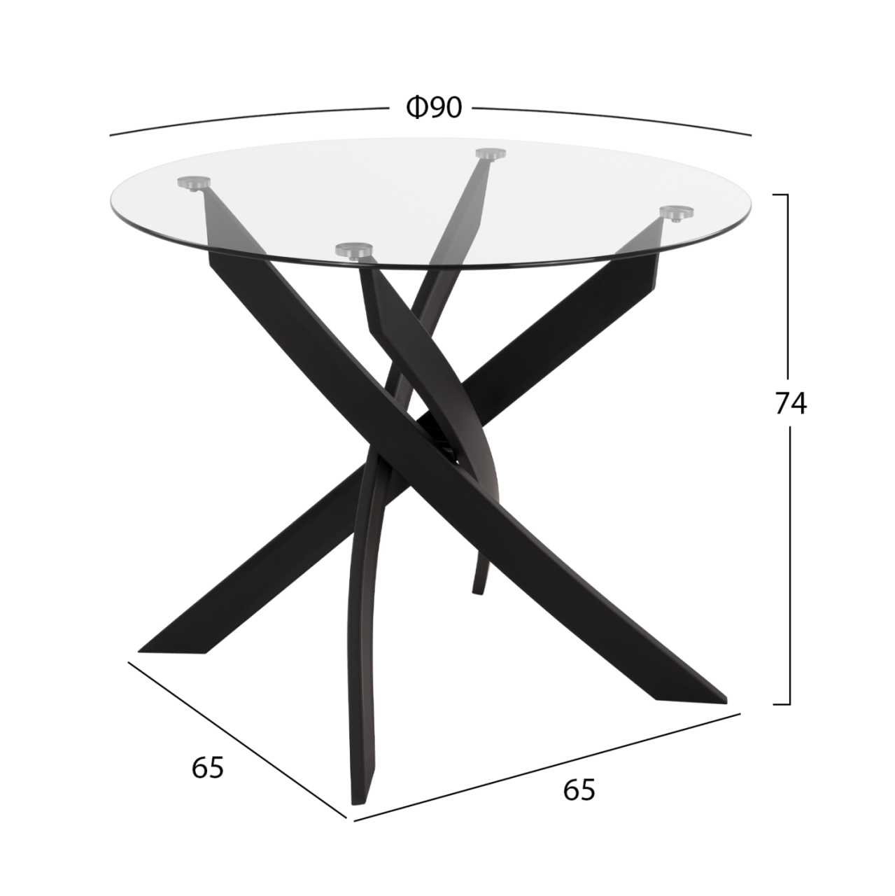 INDOOR DINING SET 5PCS JAFARU HM11073 METAL--VELVET IN BLACK [2]