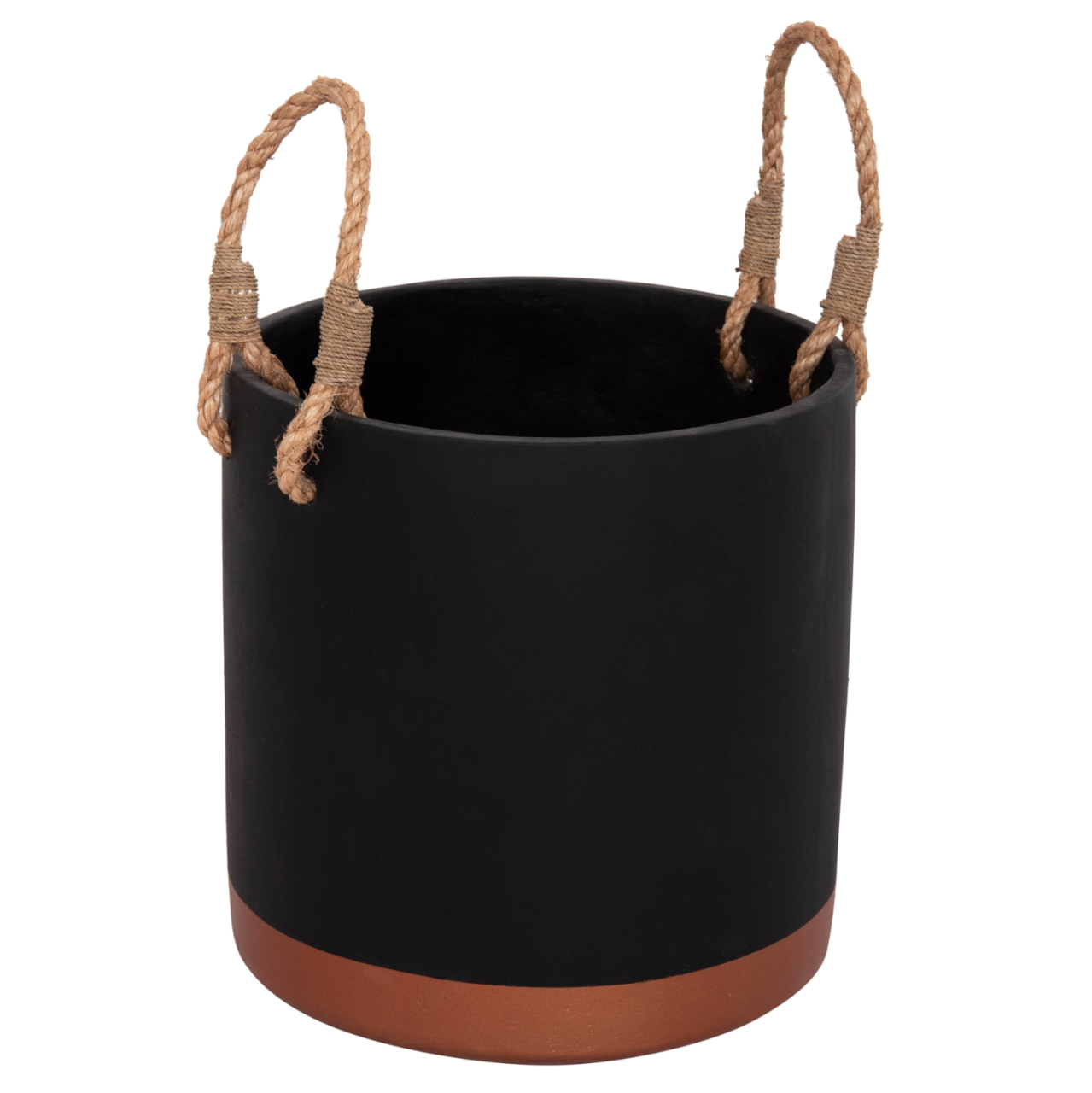 INDOOR PLANTER/POT SERIES TRYLL FB94690M FIBER CEMENT IN BLACK and ROPE Φ31x31Hcm. [7]