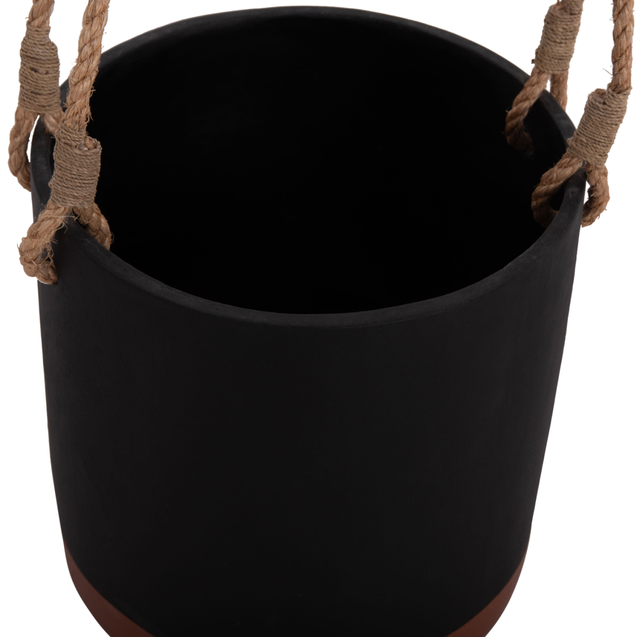 INDOOR PLANTER/POT SERIES TRYLL FB94690M FIBER CEMENT IN BLACK and ROPE Φ31x31Hcm. [6]