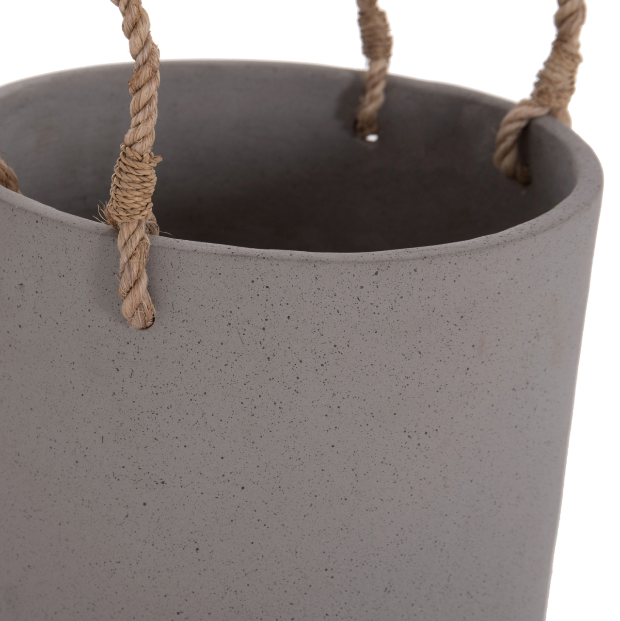 INDOOR PLANTER/POT SERIES TRYLL HM4690S FIBER CEMENT IN GREY and ROPE Φ23x20Hcm. [10]