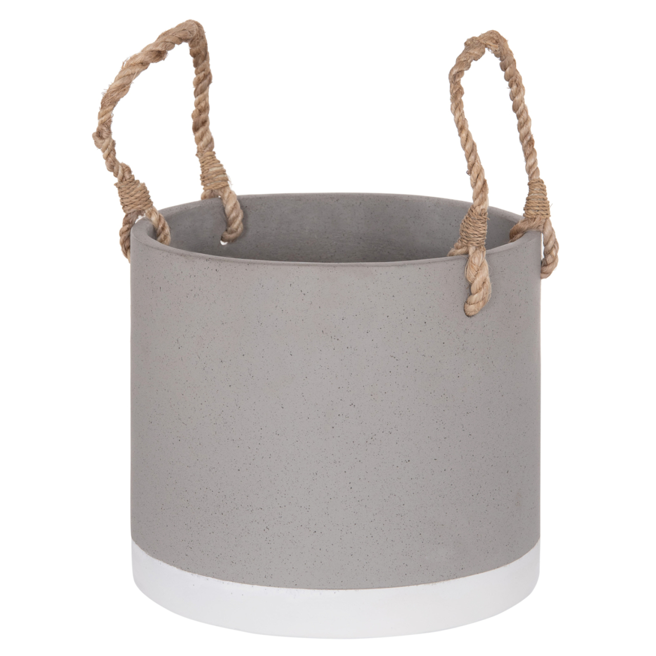 INDOOR PLANTER/POT SERIES TRYLL HM4690S FIBER CEMENT IN GREY and ROPE Φ23x20Hcm. [6]