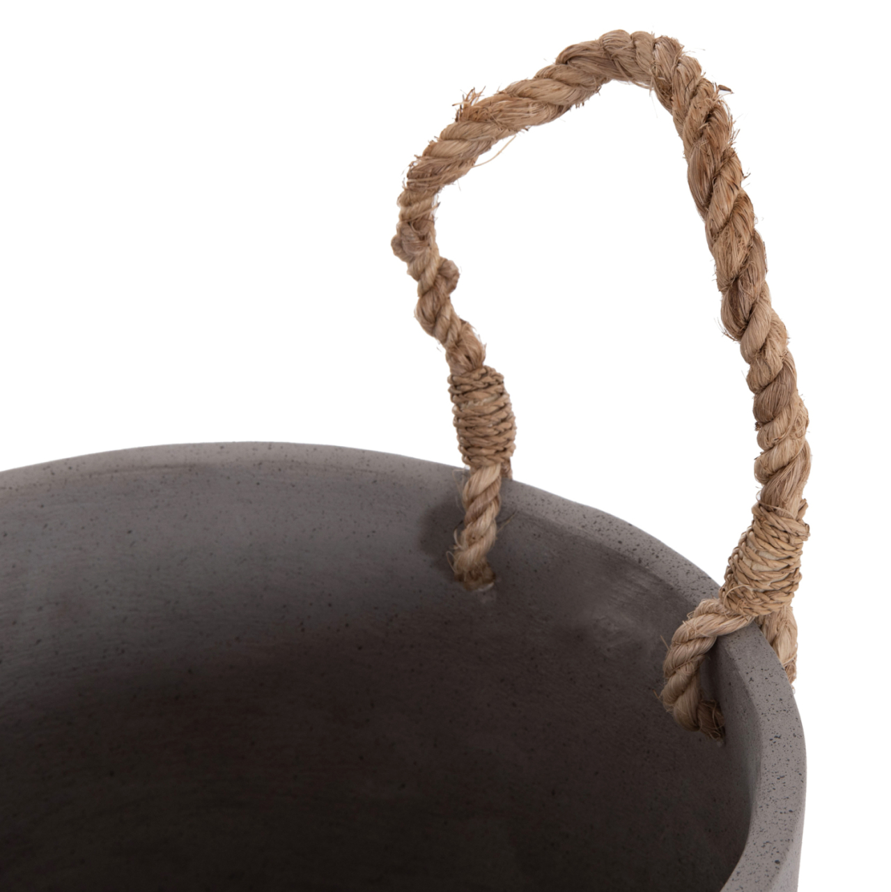 INDOOR PLANTER/POT SERIES TRYLL HM4690S FIBER CEMENT IN GREY and ROPE Φ23x20Hcm. [7]