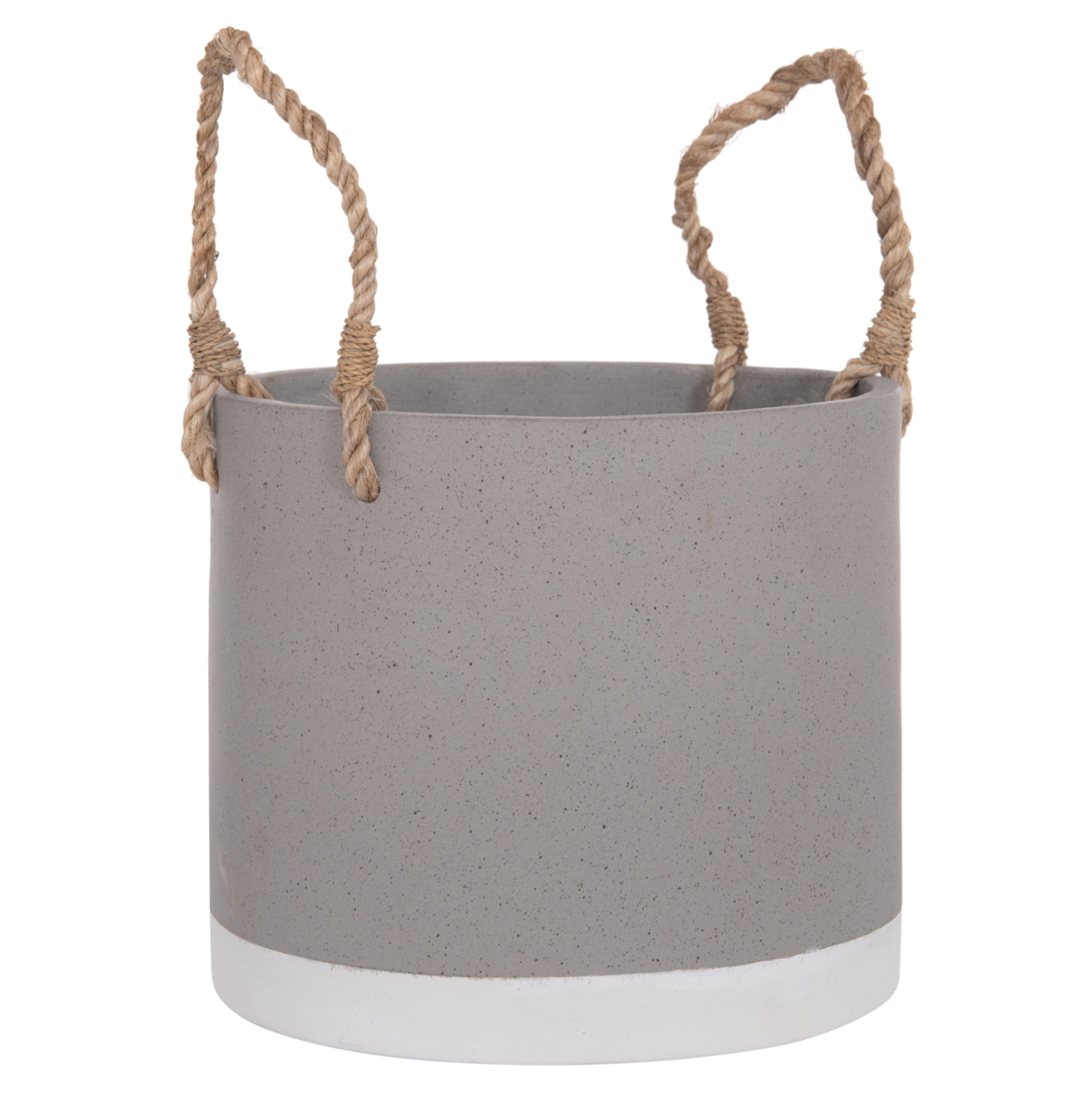 INDOOR PLANTER/POT SERIES TRYLL HM4690S FIBER CEMENT IN GREY and ROPE Φ23x20Hcm. [4]