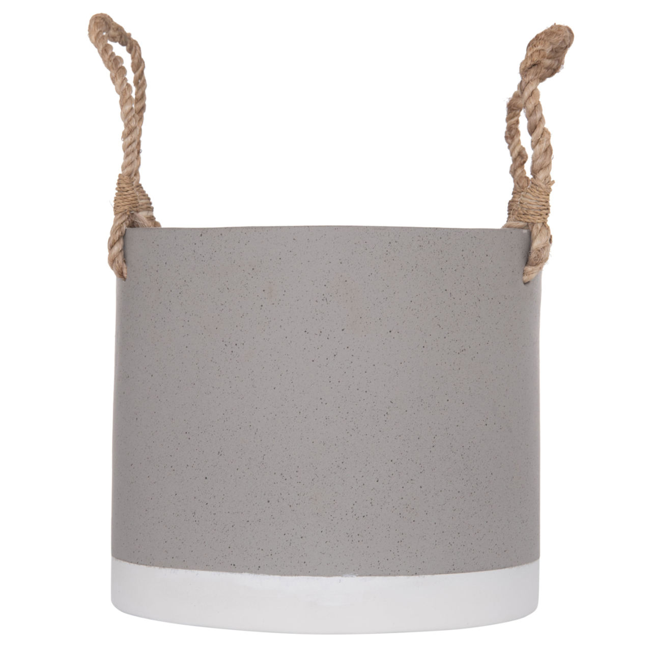 INDOOR PLANTER/POT SERIES TRYLL HM4690S FIBER CEMENT IN GREY and ROPE Φ23x20Hcm. [3]