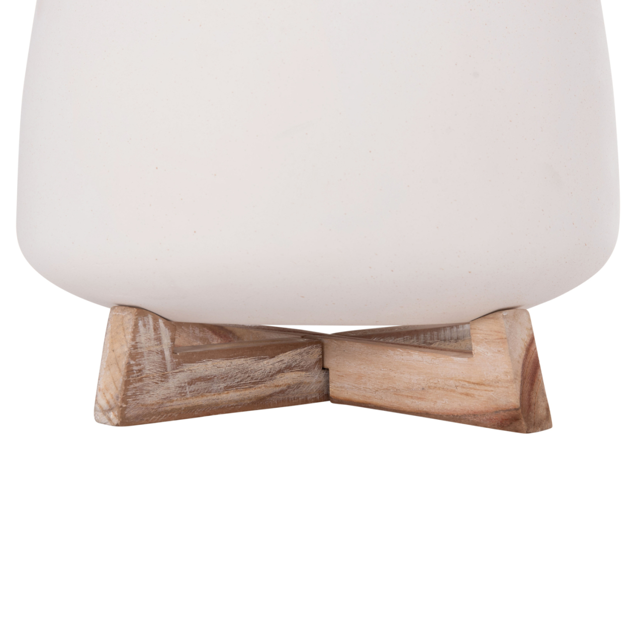 INDOOR POT FRELLO HM4674.02L FIBER CEMENT IN WHITE--TEAK STAND 29x29x23.5Hcm. [7]