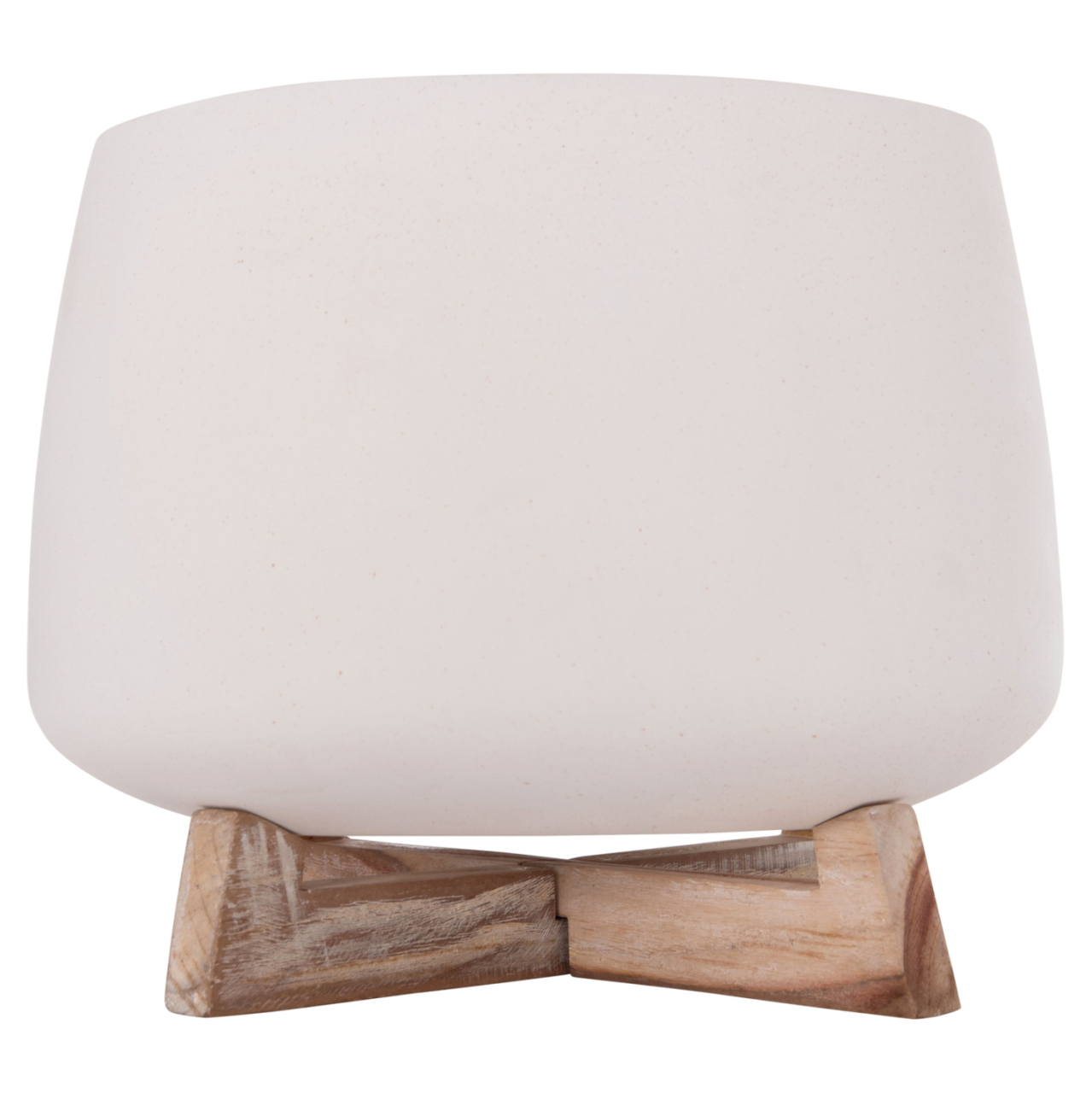 INDOOR POT FRELLO HM4674.02L FIBER CEMENT IN WHITE--TEAK STAND 29x29x23.5Hcm. [3]