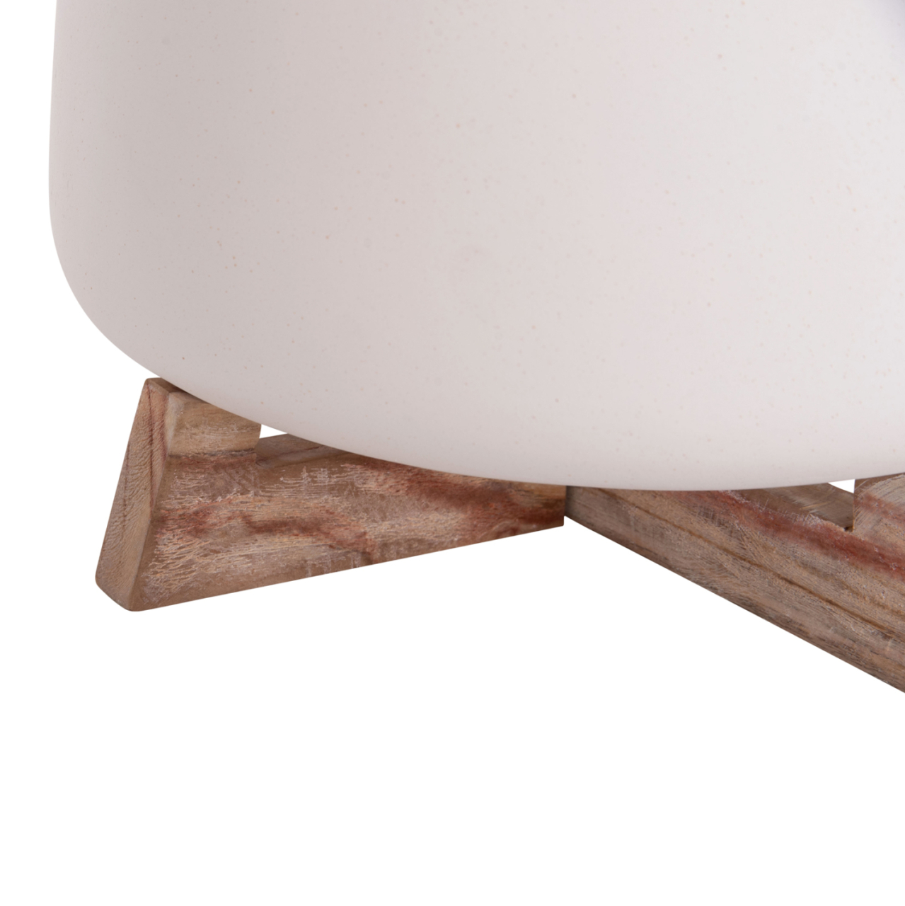 INDOOR POT FRELLO HM4674.02L FIBER CEMENT IN WHITE--TEAK STAND 29x29x23.5Hcm. [6]