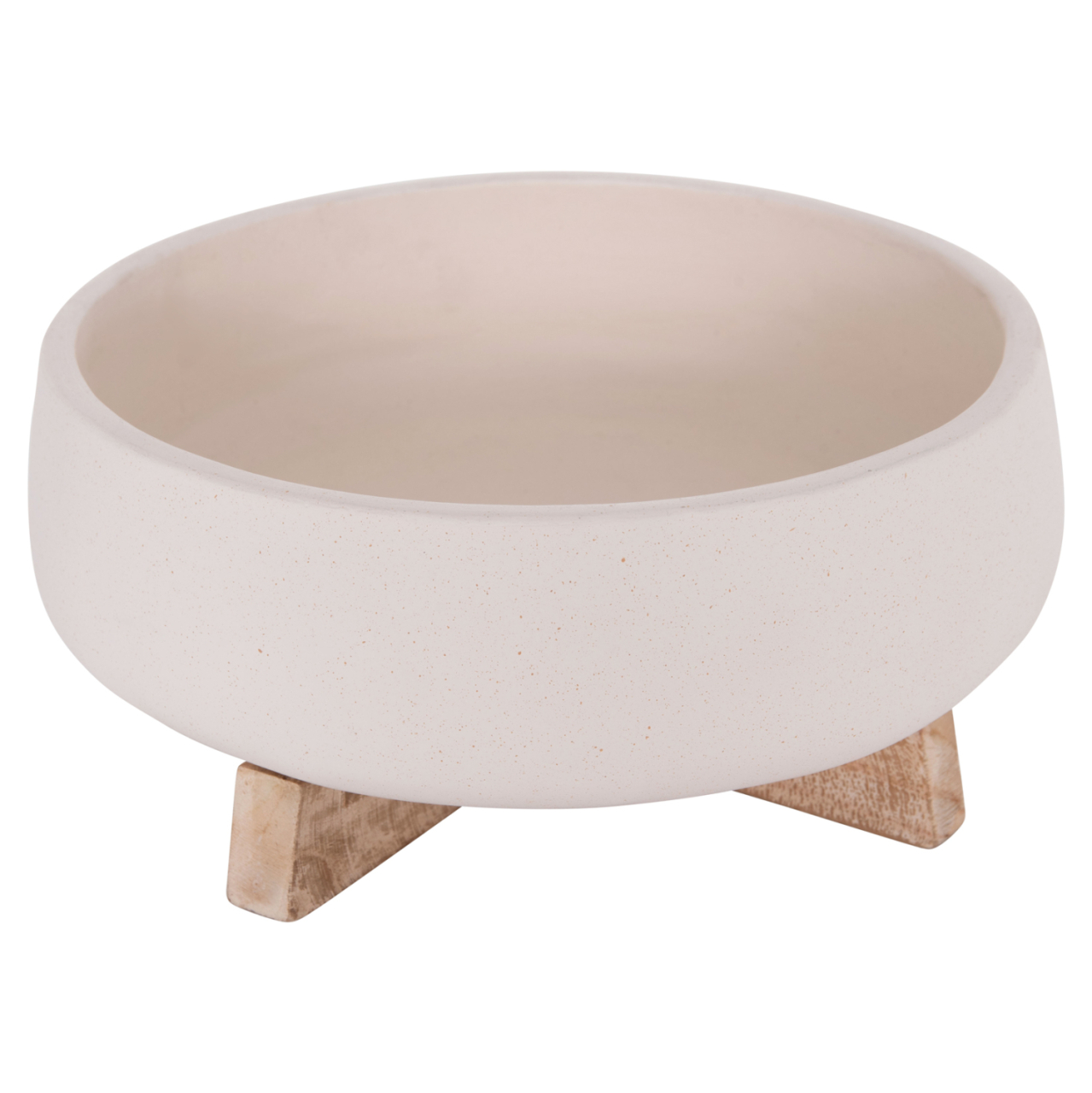 INDOOR POT FRELLO HM4674.02M FIBER CEMENT IN WHITE--TEAK STAND 27x26.5x12Hcm. [4]