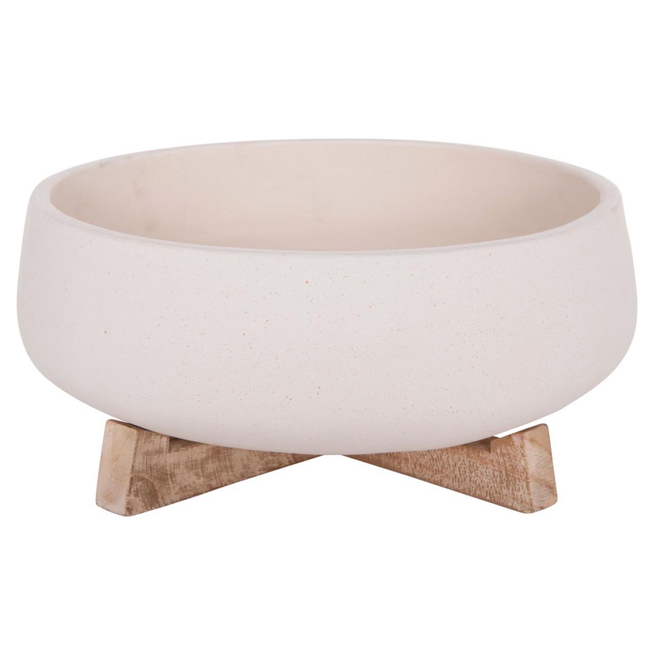 INDOOR POT FRELLO HM4674.02M FIBER CEMENT IN WHITE--TEAK STAND 27x26.5x12Hcm. [8]