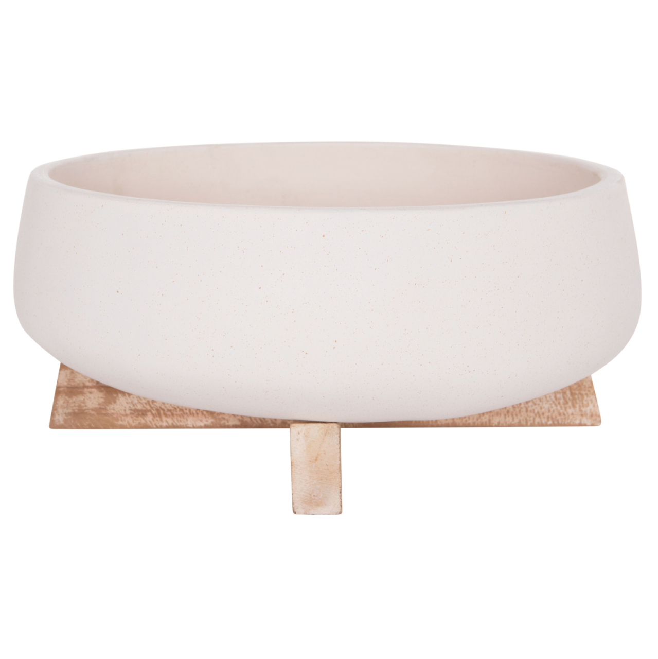 INDOOR POT FRELLO HM4674.02M FIBER CEMENT IN WHITE--TEAK STAND 27x26.5x12Hcm. [3]