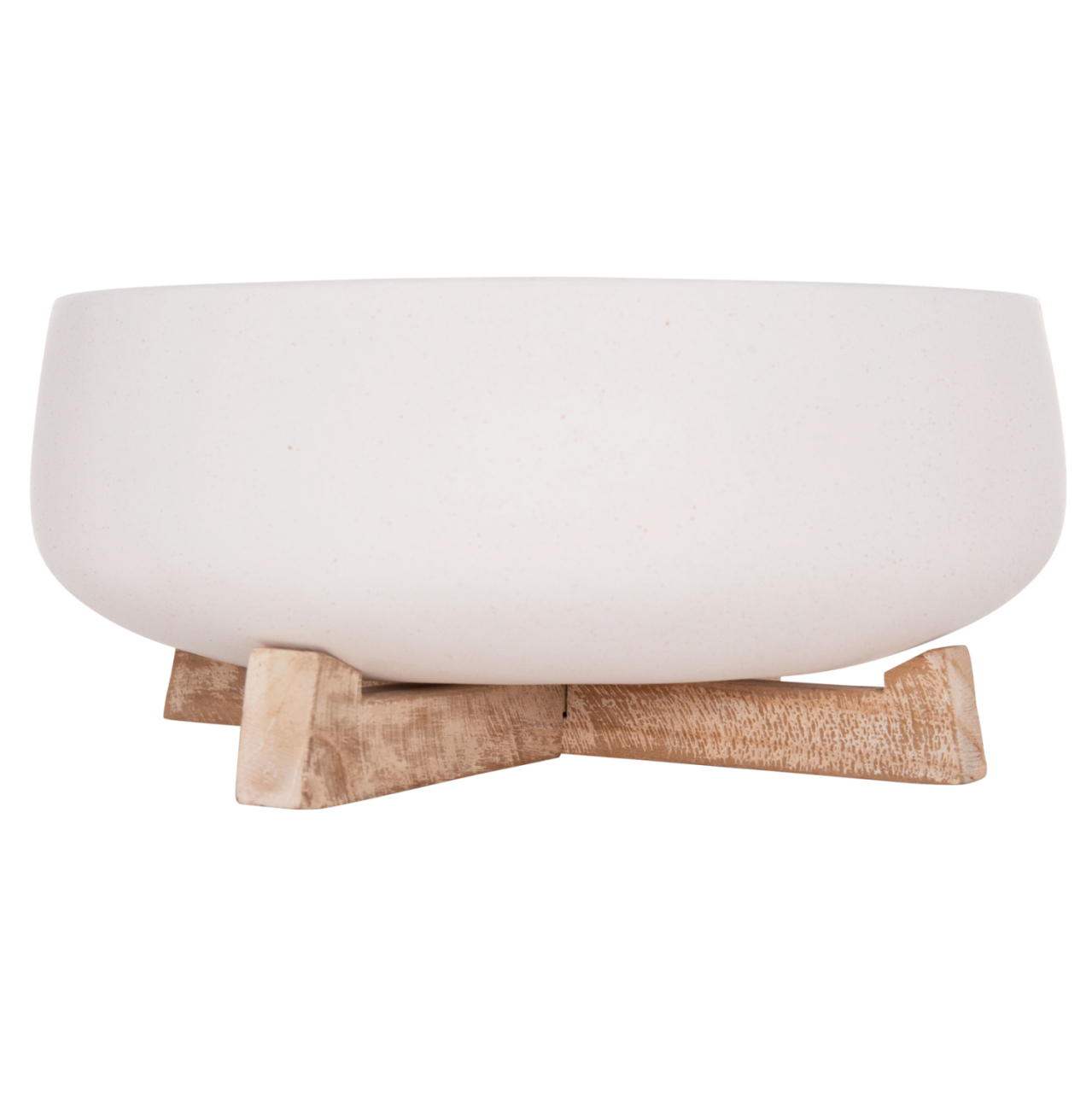 INDOOR POT FRELLO HM4674.02M FIBER CEMENT IN WHITE--TEAK STAND 27x26.5x12Hcm. [6]