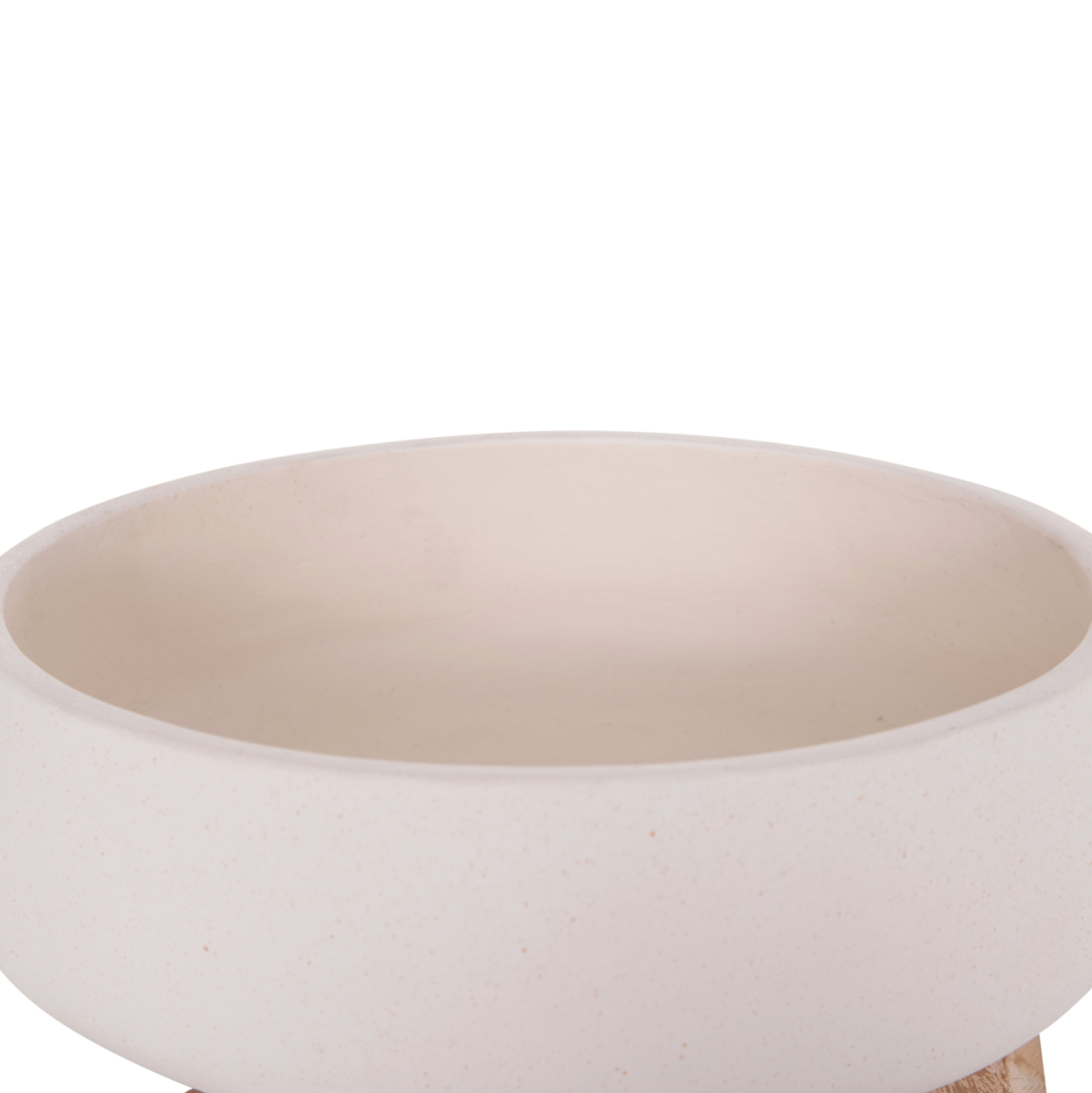 INDOOR POT FRELLO HM4674.02M FIBER CEMENT IN WHITE--TEAK STAND 27x26.5x12Hcm. [9]