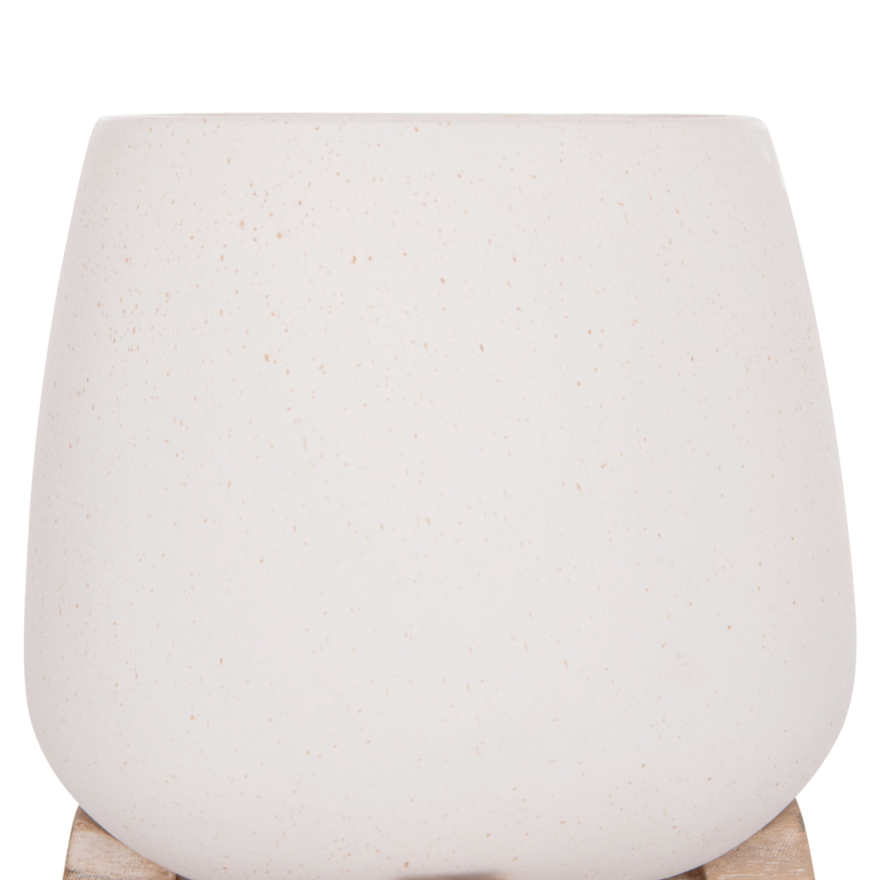 INDOOR POT FRELLO HM4674.02S FIBER CEMENT IN WHITE--TEAK STAND 14.5x14.5x16Hcm. [6]