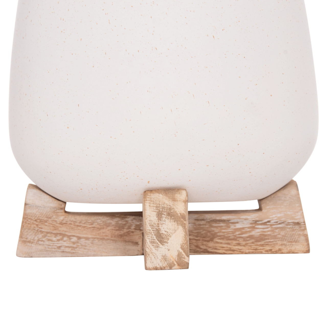 INDOOR POT FRELLO HM4674.02S FIBER CEMENT IN WHITE--TEAK STAND 14.5x14.5x16Hcm. [7]