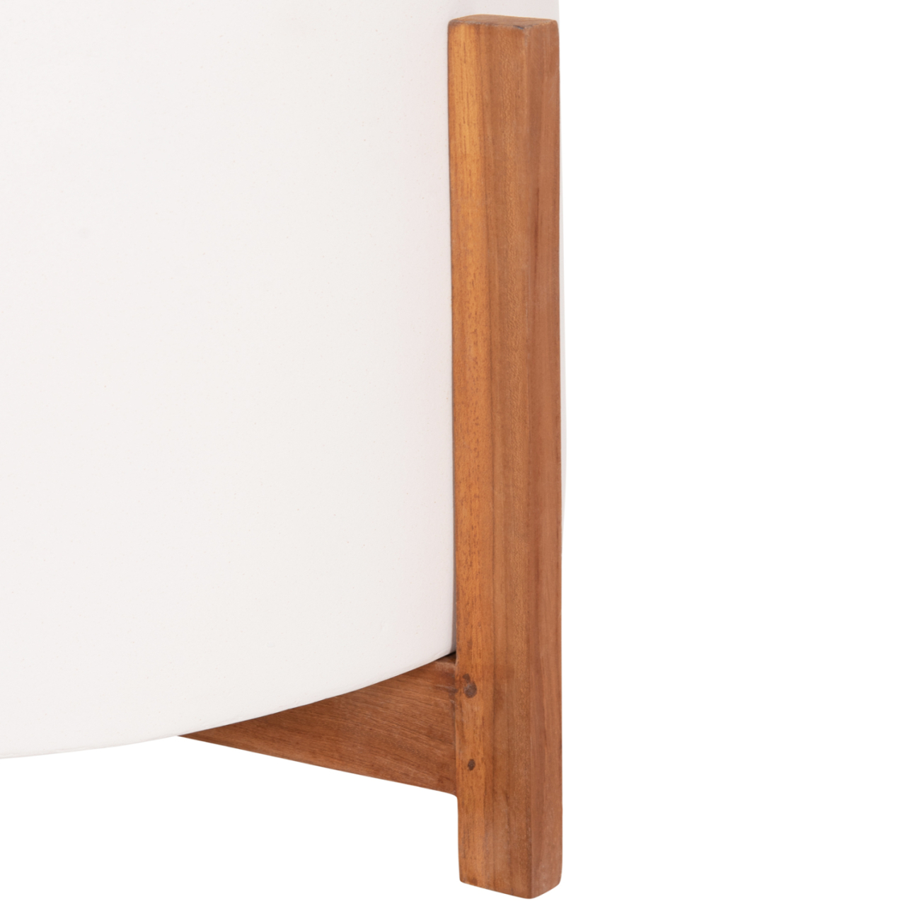INDOOR POT HOFF HM4682.02L FIBER CEMENT IN WHITE COLOR--TEAK BASE Φ50x35Hcm [9]