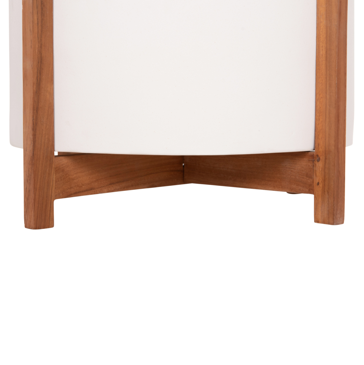 INDOOR POT HOFF HM4682.02L FIBER CEMENT IN WHITE COLOR--TEAK BASE Φ50x35Hcm [6]