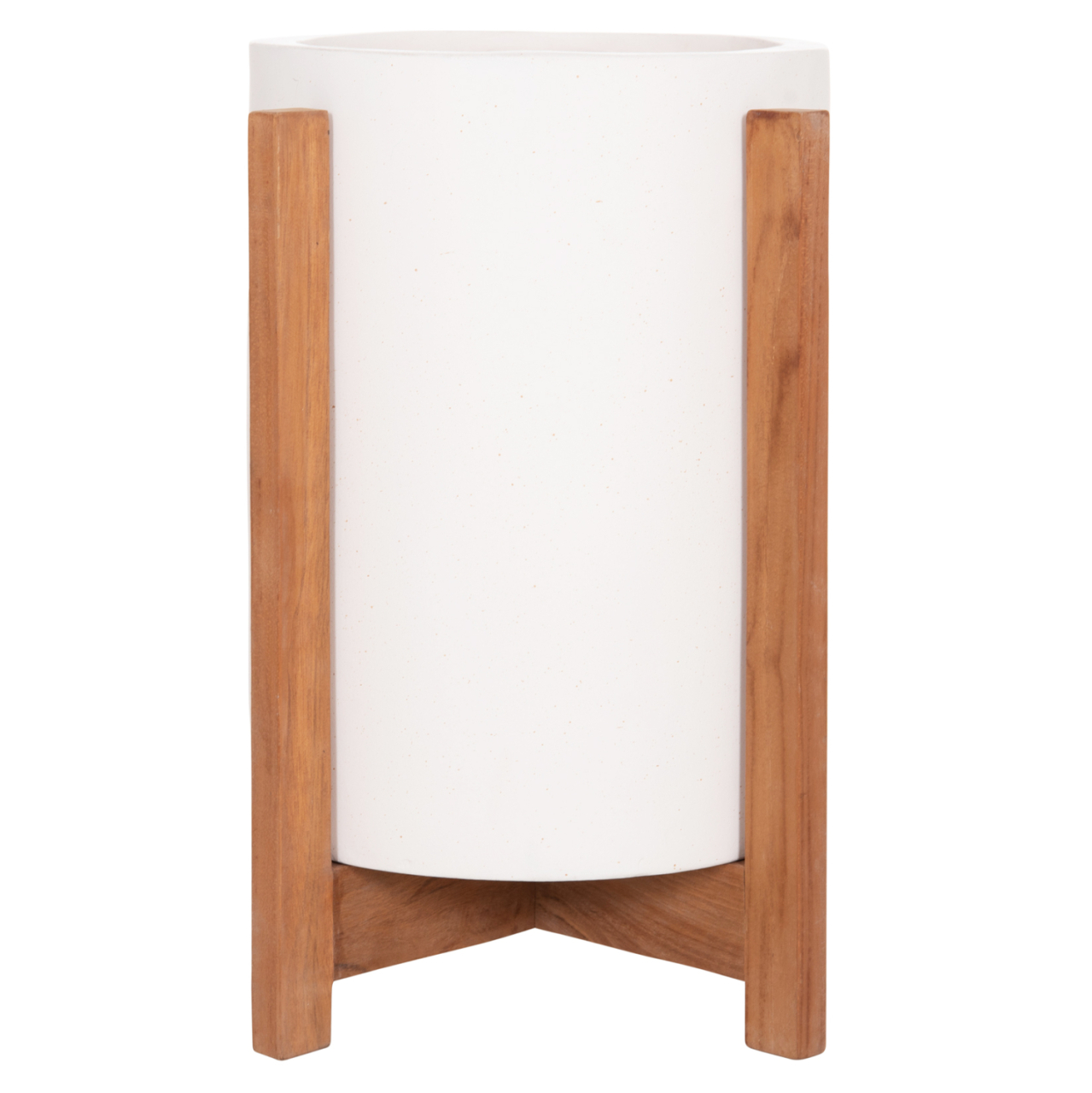INDOOR POT HOFF HM4682.02S FIBER CEMENT IN WHITE--TEAK BASE Φ33x42Hcm [3]